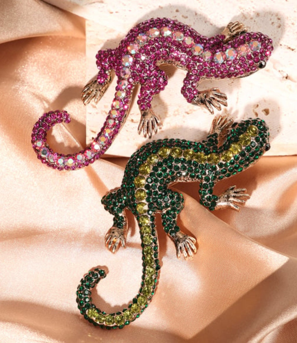 Broche salamander big roze