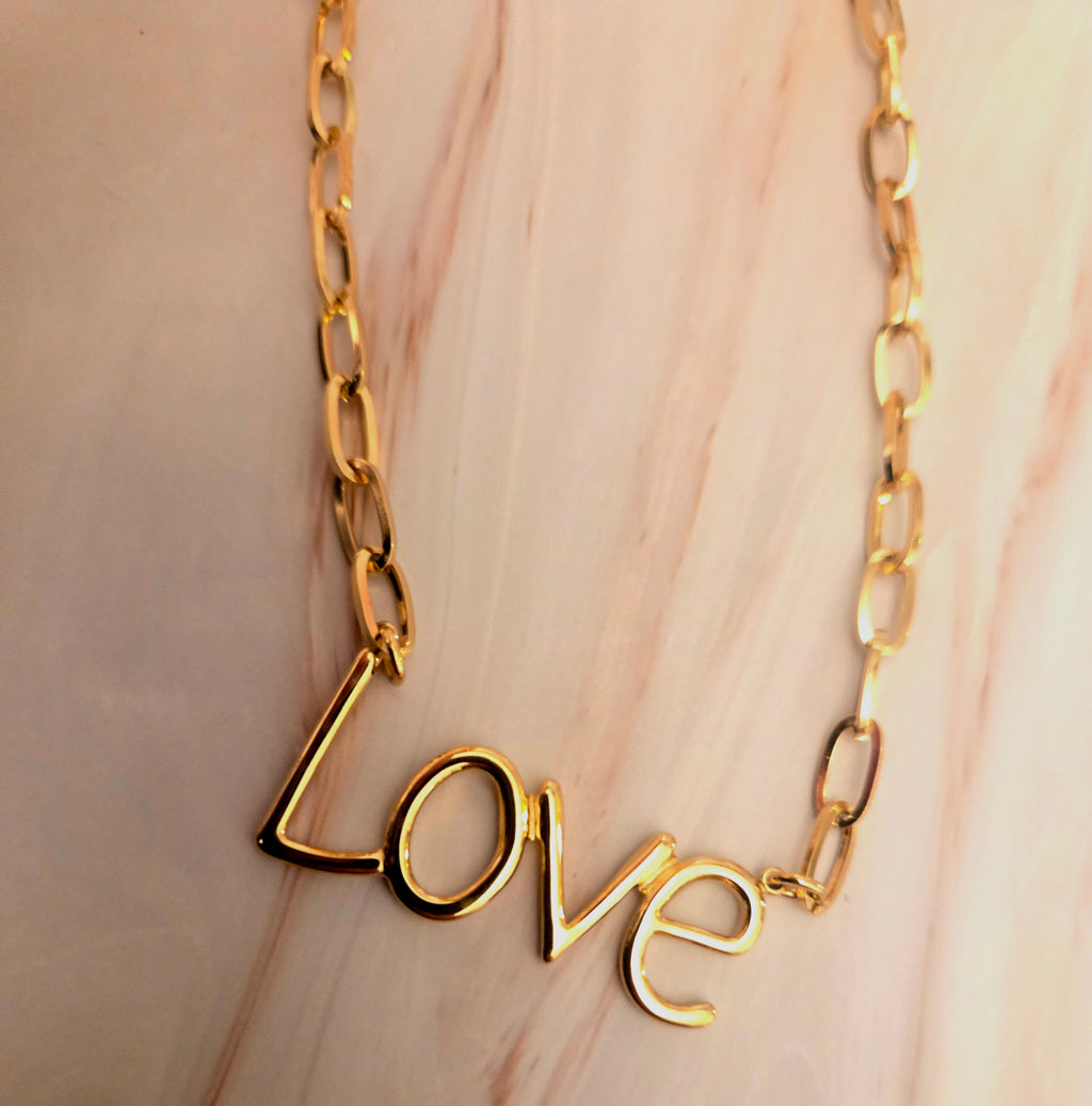 Ketting love- goud- Stainlesssteel