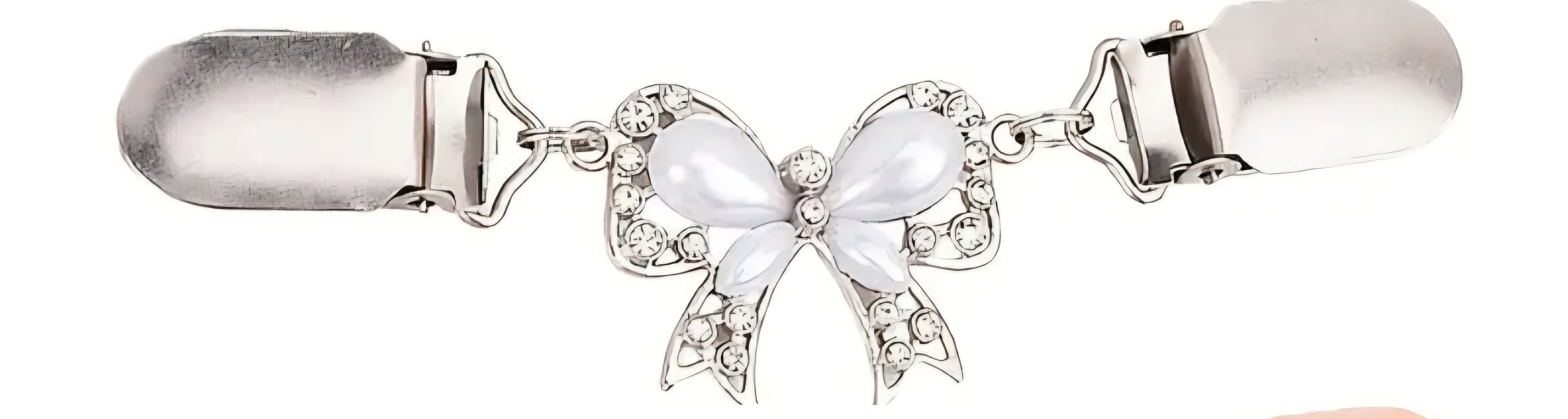 Vestsluiting  strik- zilver- wit