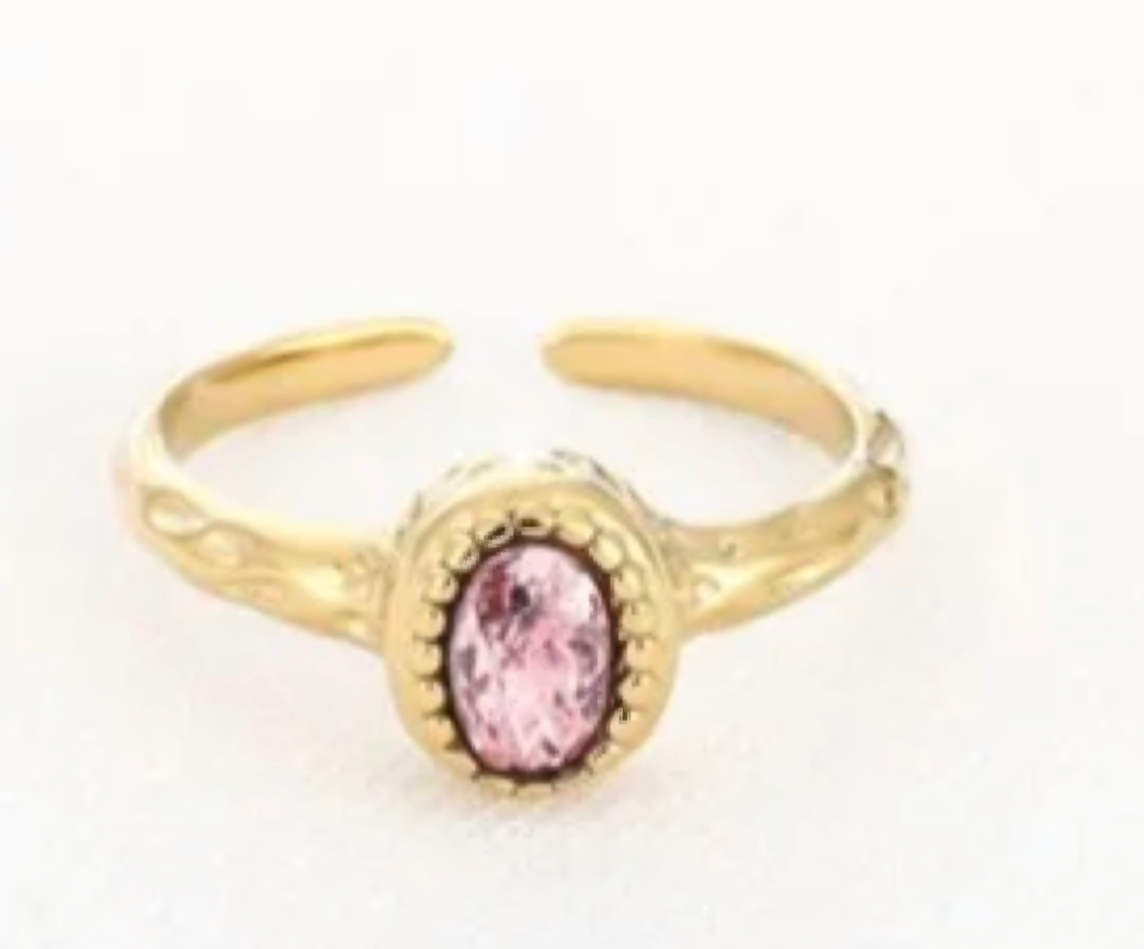 Ring roze dia- verstelbaar- Stainlesssteel