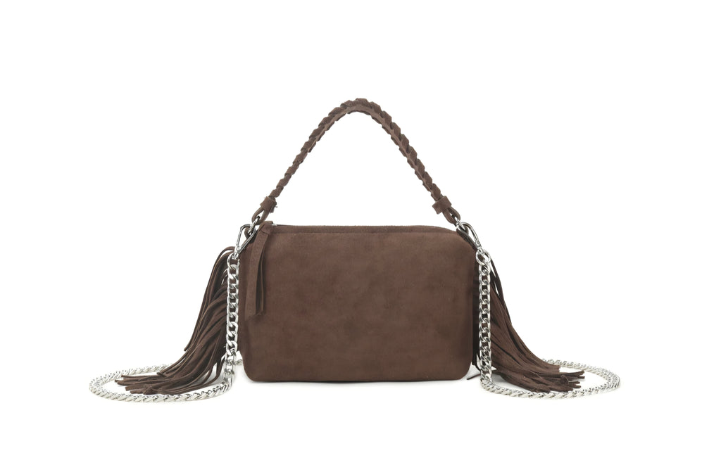 Giuliano Kunstlederen suede handtas bruin