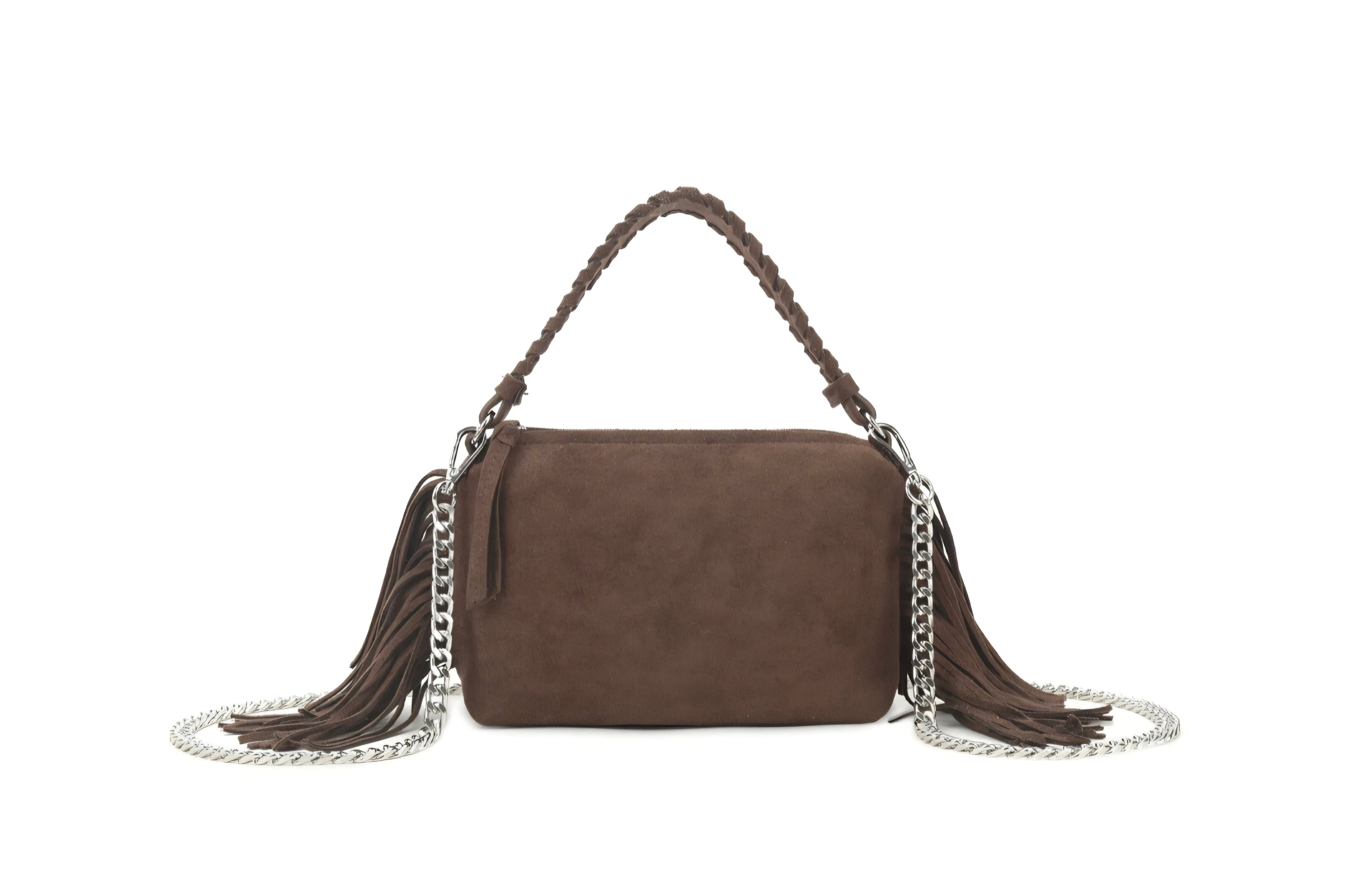 Giuliano Kunstlederen suede handtas bruin