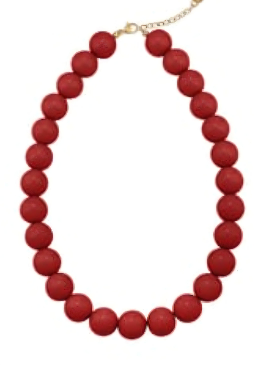 Bead ketting  bordeaux rood - Stainlesssteel