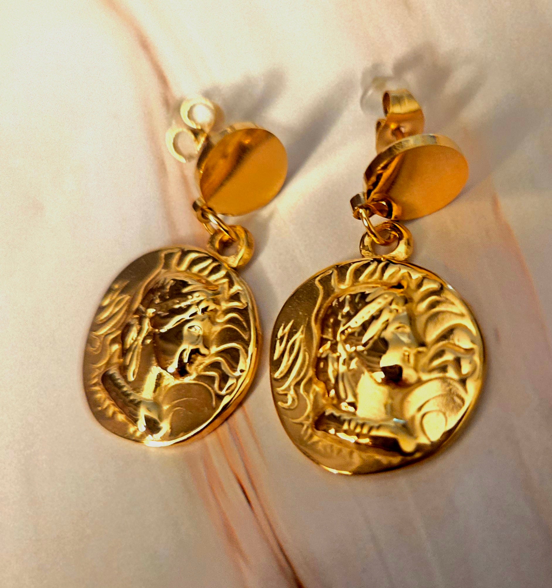 Oorbellen munt - goud- Stainlesssteel