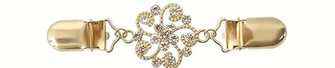 Vestsluiting- goud-flower-vestclip