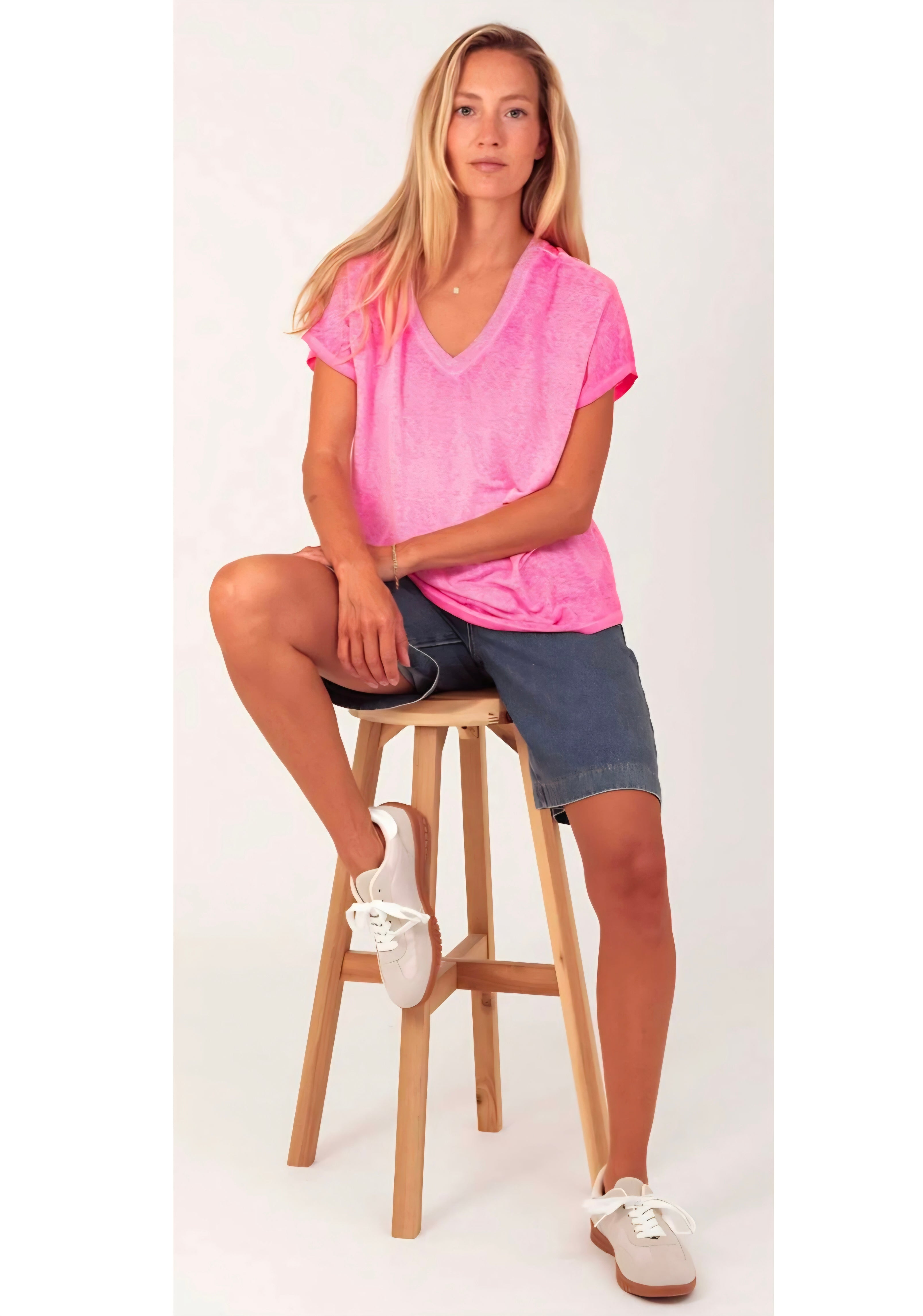 Top lurex candy roze