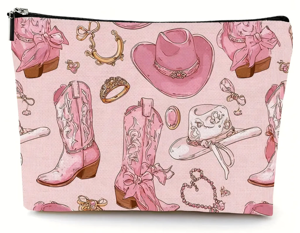 Make-up tas cowgirl boot roze