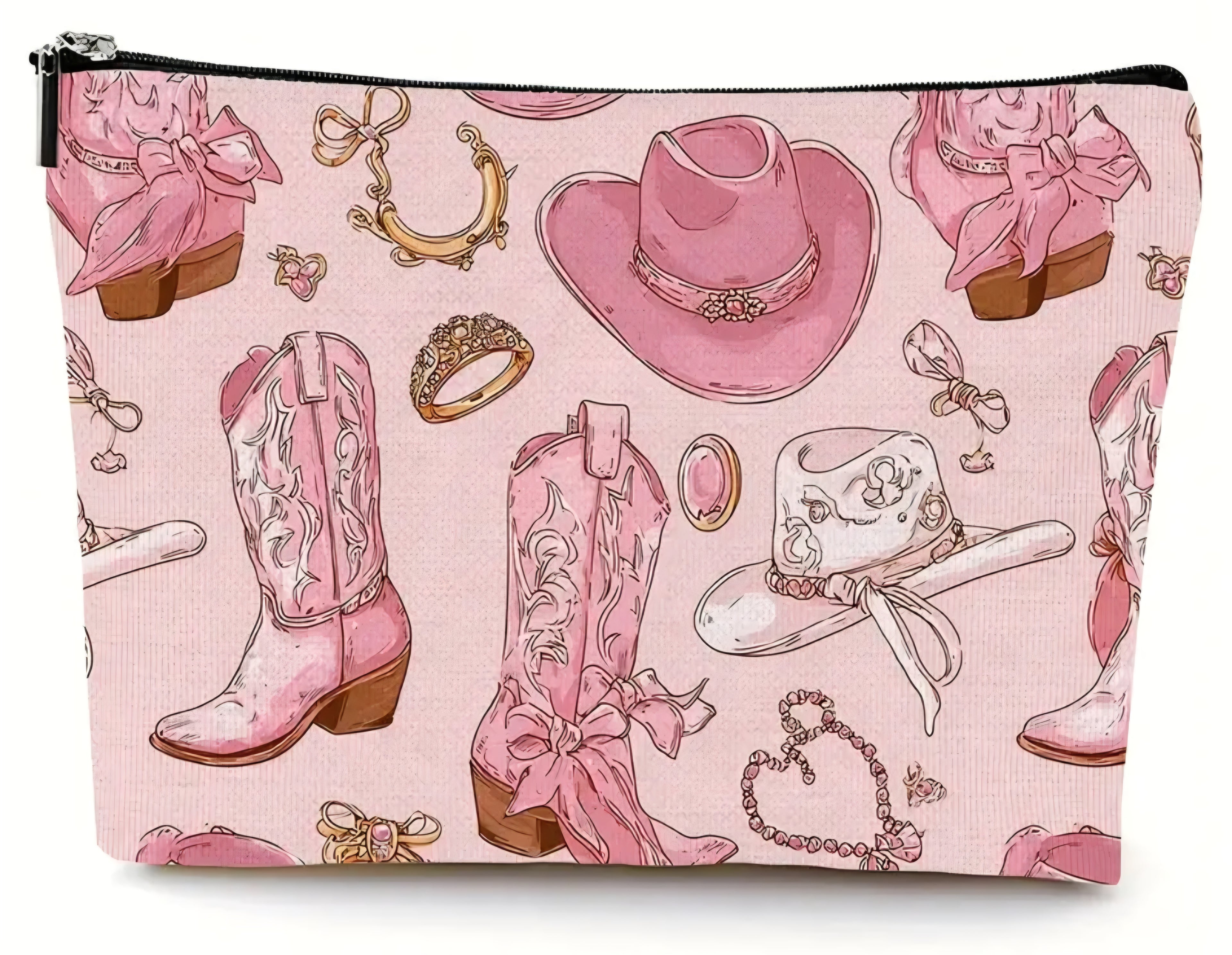 Make-up tas cowgirl boot roze