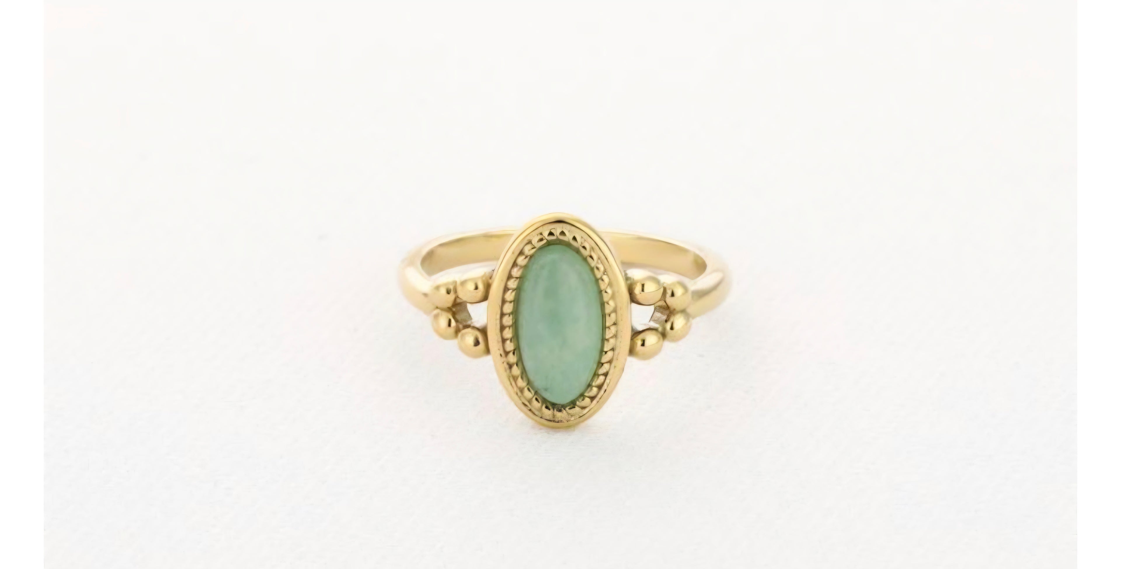 Ring GREEN AVENTURINE-Stainlesssteel-Verstelbaar