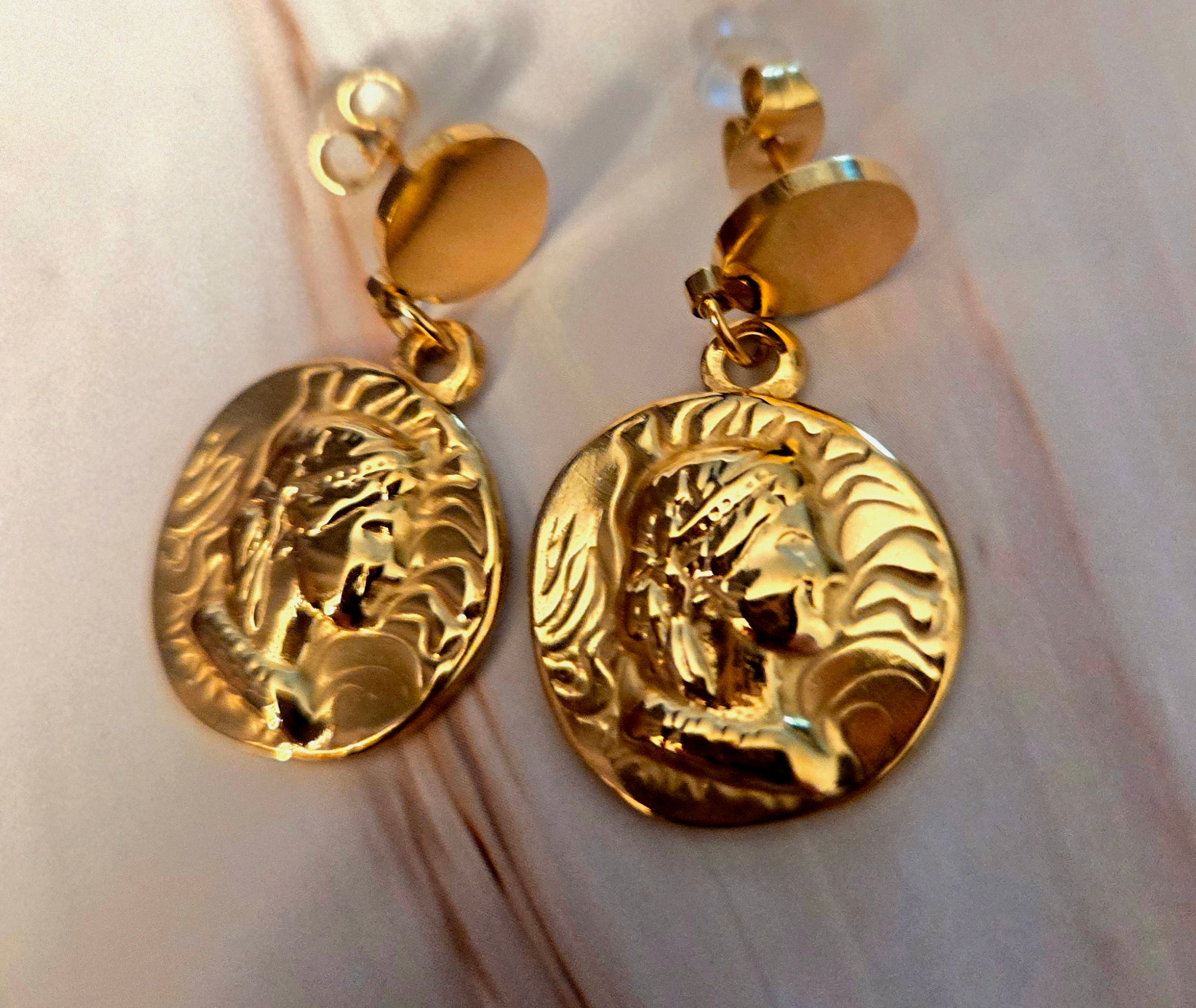 Oorbellen munt - goud- Stainlesssteel