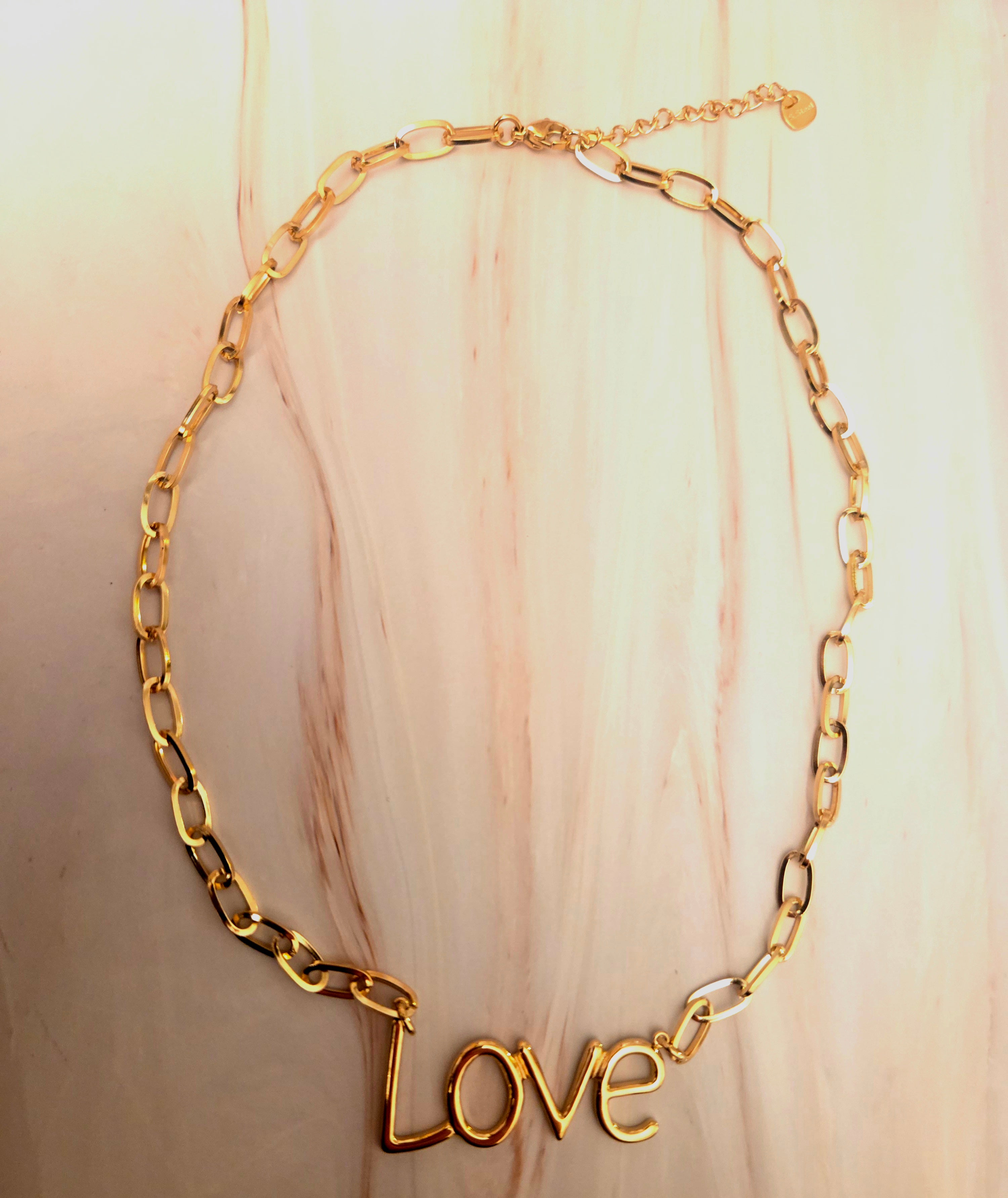 Ketting love- goud- Stainlesssteel