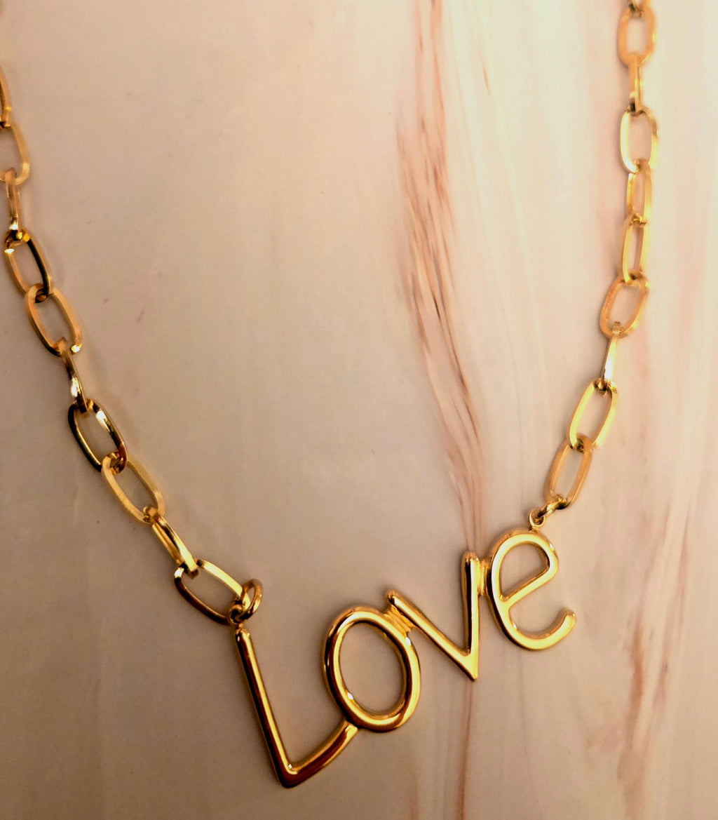 Ketting love- goud- Stainlesssteel