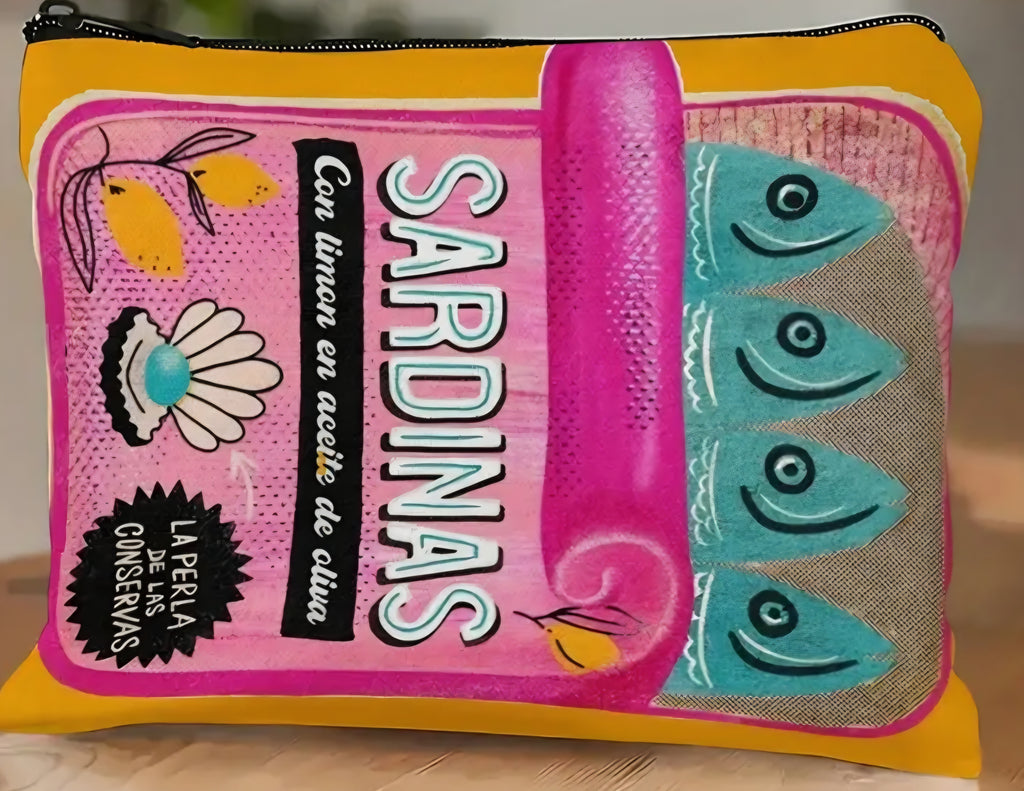 Make-up tas sardines - oranje roze