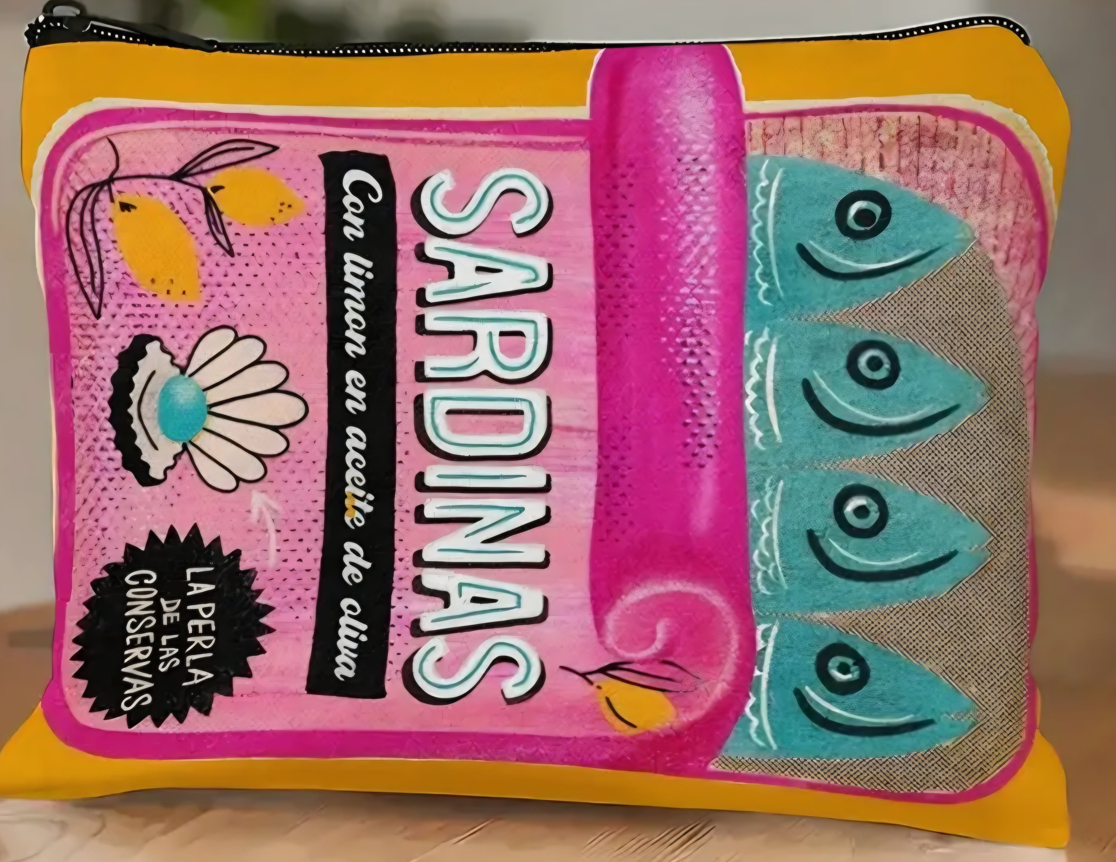 Make-up tas sardines - oranje roze