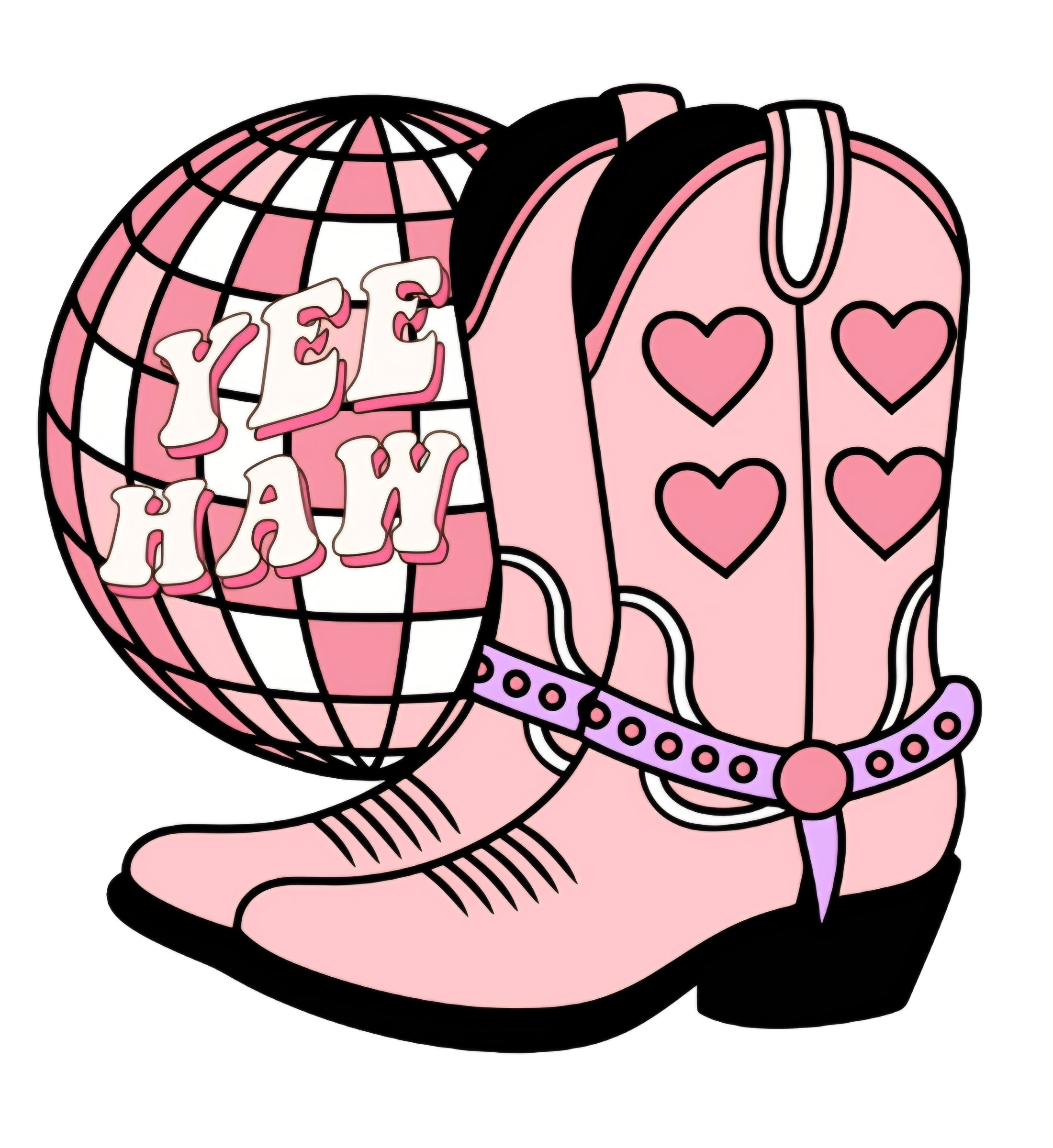 Tegeltje cowboylaarzen roze