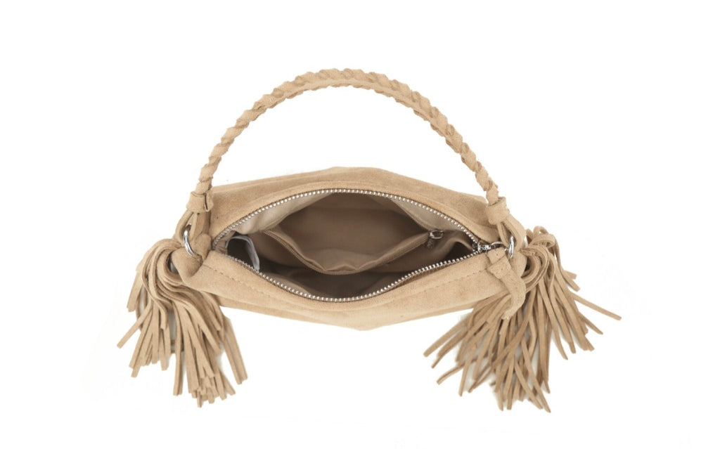 Giuliano Kunstlederen suede handtas bruin